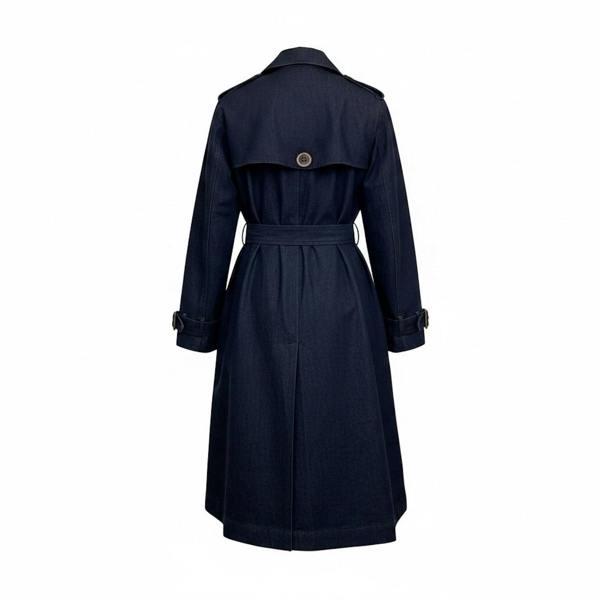 Sylvia Piechulla Plus Size Dark Navy Denim Trench Coat | Relaxed Oversized Longline Trench