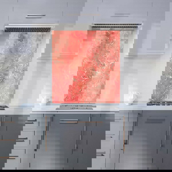 Warren Reed - Designer Salmon Pink Marble Effect Kitchen Splashback