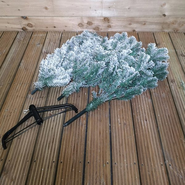 Samuel Alexander 6.5ft (2m) Premier Snow Flocked PVC Spruce Pine Slim Christmas Tree in Green