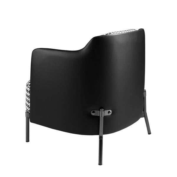 Angel Cerdá Black and White Fabric and Black Leatherette Armchair 5139