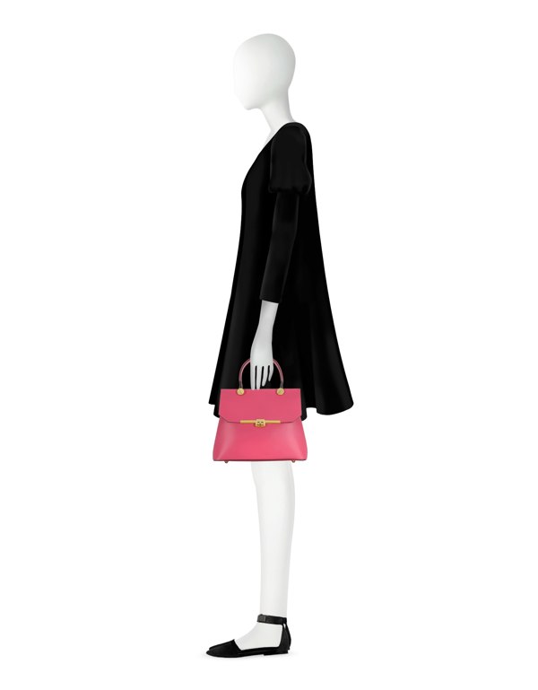 Le Parmentier Atlanta Top Handle Satchel - Fuchsia