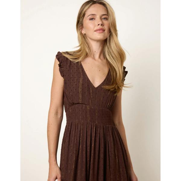Blue Vanilla V Neck Tiered Midi Dress