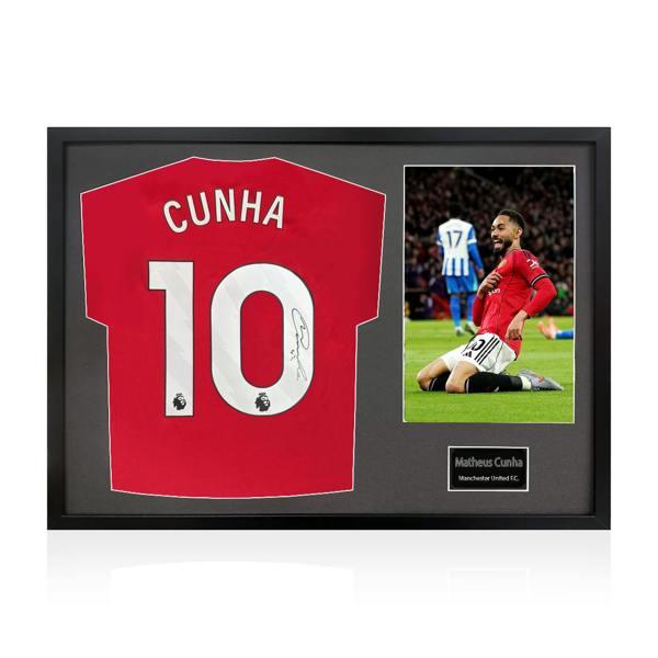Matheus Cunha Signed Manchester United Shirt Classic Frame (ACG Cert)