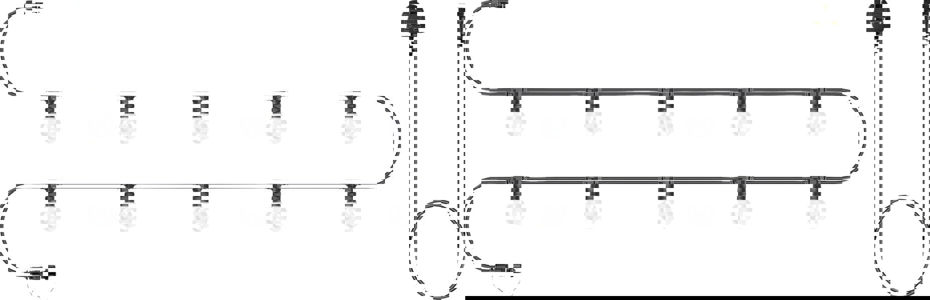 Eagle Connect Festoon Black Rubber IP65 10m/10x2w Cool White Clear lamps