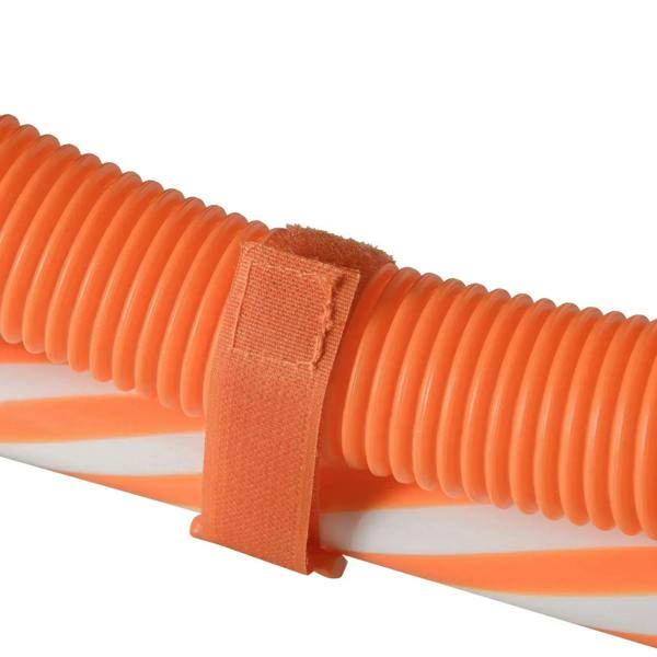 Orange ribbed agility obstacle pole connector with fabric strap and end sleeve