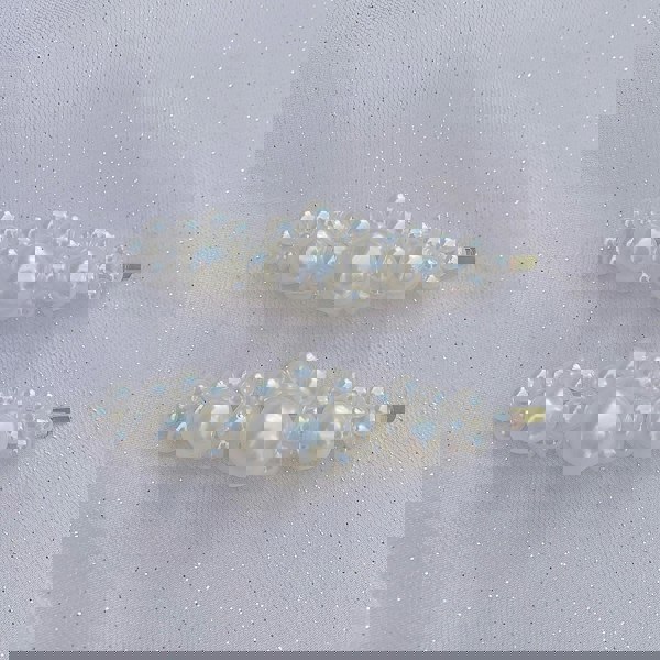 pearl hair slides large wedding hair clips silver