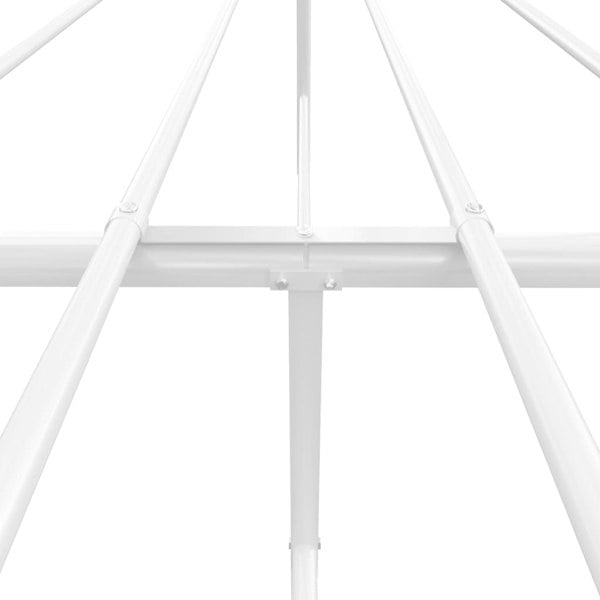 Berkfield Metal Bed Frame with Headboard White 140x200 cm