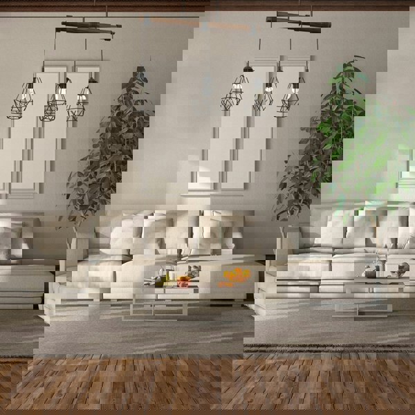 Milagro Acero Pendant Lamp 3XE27 This Hand Made Industrial Style Lamp Is Hand Made from Sleek Black Steel And Natural Dark Wood