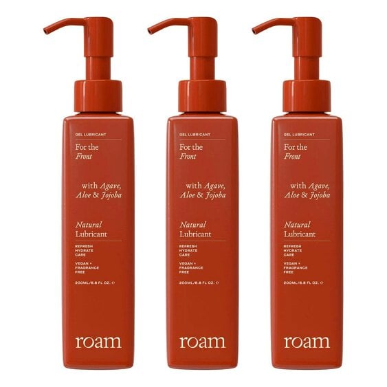 Roam Front Lube for Intimate Comfort - Natural & Vegan Water Based - 3 x 200ml
