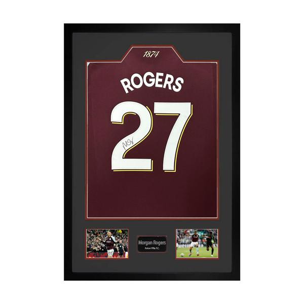 Morgan Rogers Signed Aston Villa Shirt Premium Frame