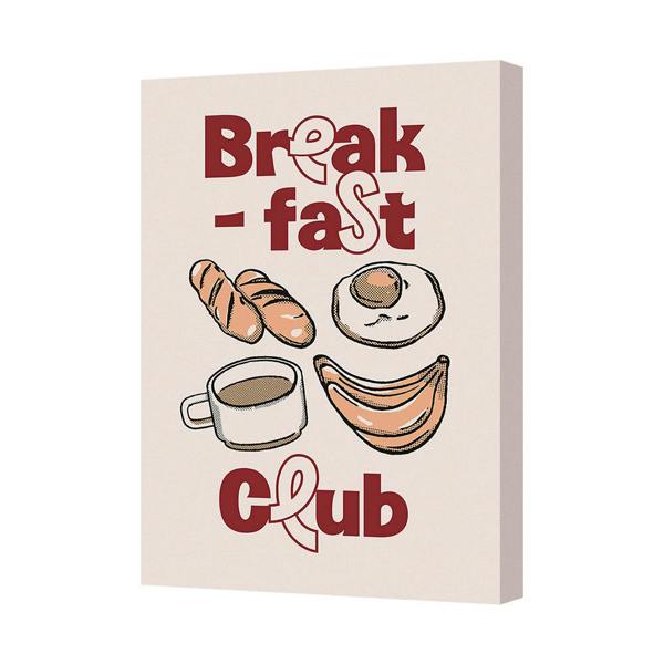 Benjamin Tate Design Breakfast Club Canvas Art Print Featuring Toast Egg Coffee Illustration