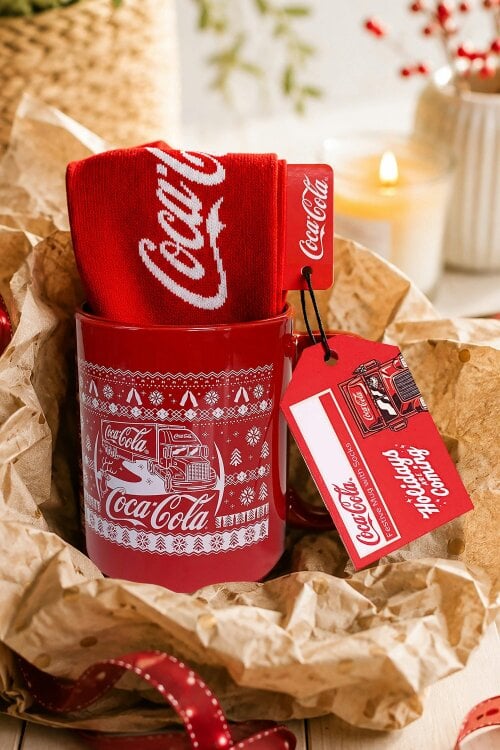 Coca-Cola Christmas Mug and Cosy Socks Gift Set