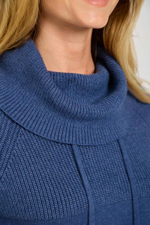 Mudflower Stripe Knit Cowl Neck Jumper