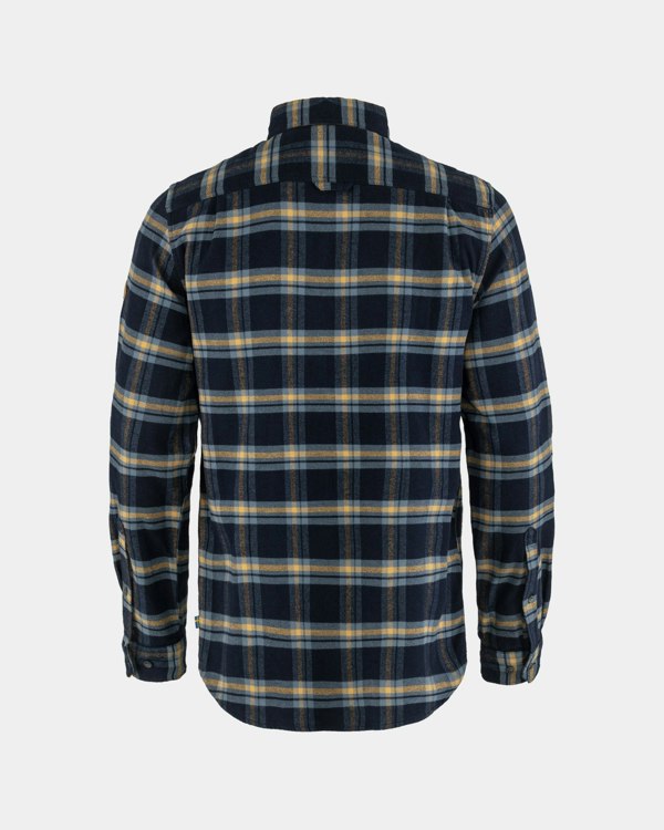 Fjallraven Ovik Heavy Flannel Mens Shirt - Dark Navy-Buckwheat Brown 555-232