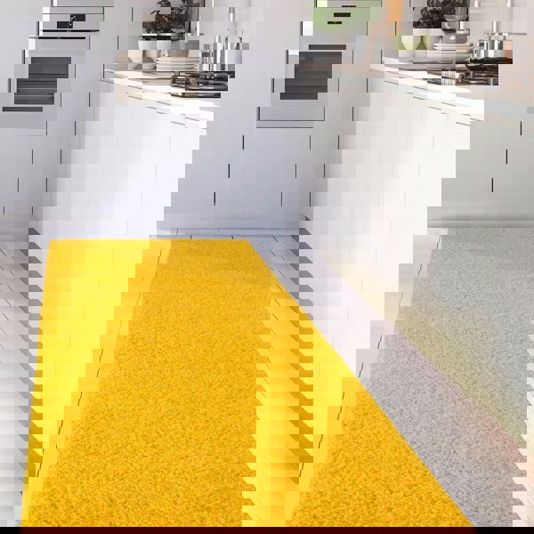 Shaggy Rug Plain Yellow high quality, non-shedding