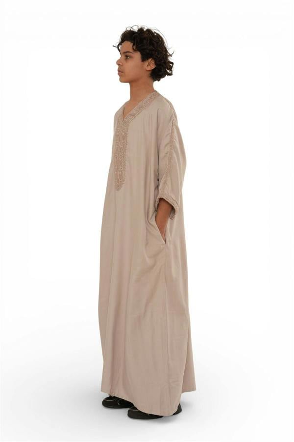 Infinity Leather Kids Boys Moroccan Thobe Robe Djellaba Gandoura Eid Jubba- K-HM66