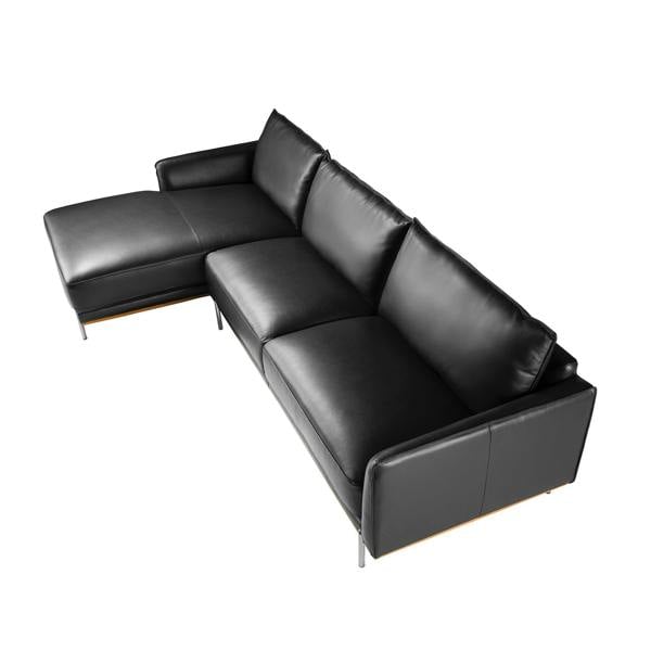 Angel Cerdá Corner sofa in black leather 6197/6198