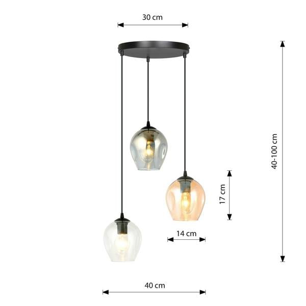 Emibig ISTAR Pendant lamp  3 x E27 Black with Transparent, Graphite and Amber Shade