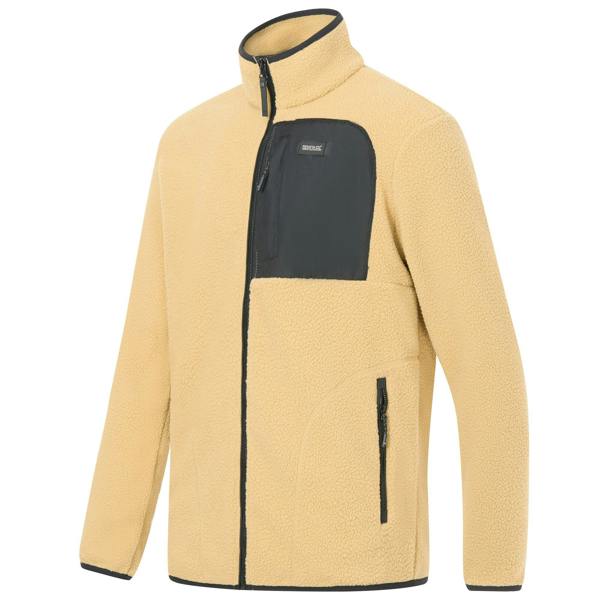 Regatta Mens Frankie Borg Fleece Jacket - Desert Beige/Black - 