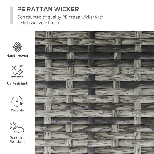 Wyld Haus Nodika Rattan Grey 2 Seater Outdoor Bistro Set with Reclining Armchairs and Table