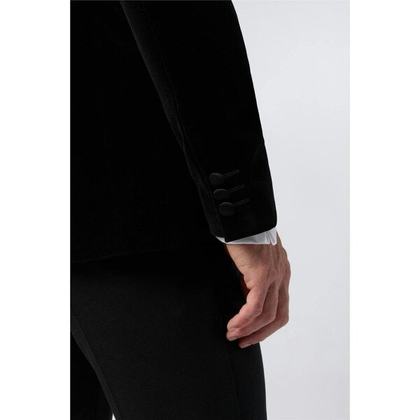 Antique Rogue Slim Fit Black Velvet Blazer