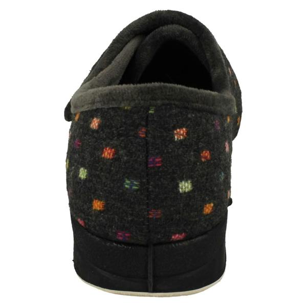 Padders Ladies Padders Wide Fitting Hook & Loop Slippers Lotty