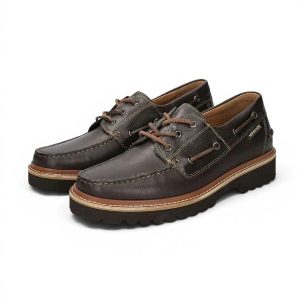 Mephisto Men's Dark Brown Leather Boat Shoes - Adrien Montana 8591