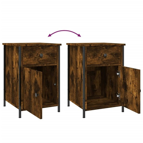 Berkfield Bedside Cabinets 2 pcs Smoked Oak 40x42x60 cm Engineered Wood