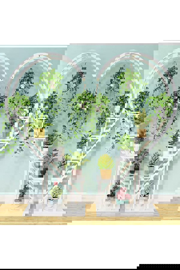 Living and Home 4 Tiers Curved Plant Stand Half-Heart Bonsai Display Shelf