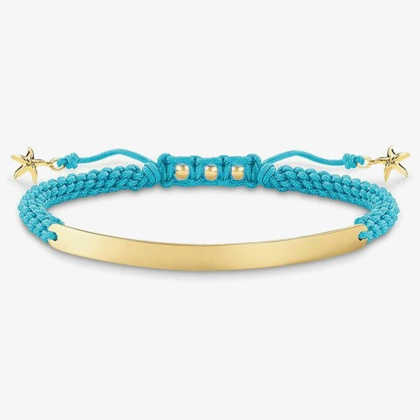 THOMAS SABO Ladies Blue Starfish Gold Plated Love Bridge Bracelet LBA0060-848-1-L19V
