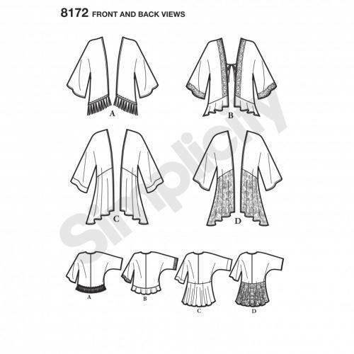 Simplicity Sewing Pattern 8172, Tops for Women, A (XXS-XS-S-M-L-XL-XXL) - Easy