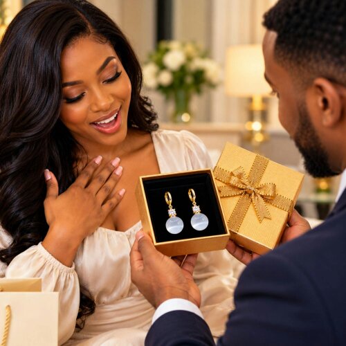 smartbies Luxury Gold Drop Earrings for Women - Gift Box – Sparkling Crystal Floral Earrings, Elegant Statement Jewellery Gift for Her