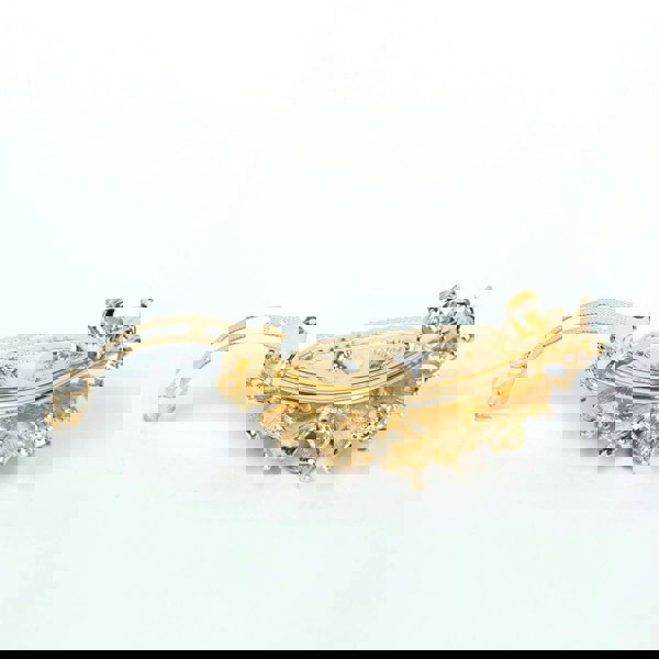 flower hair clip gold barrette open