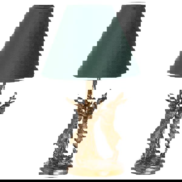 Hill Interiors Marching Hares Table Lamp - Antique Gold/Green - 