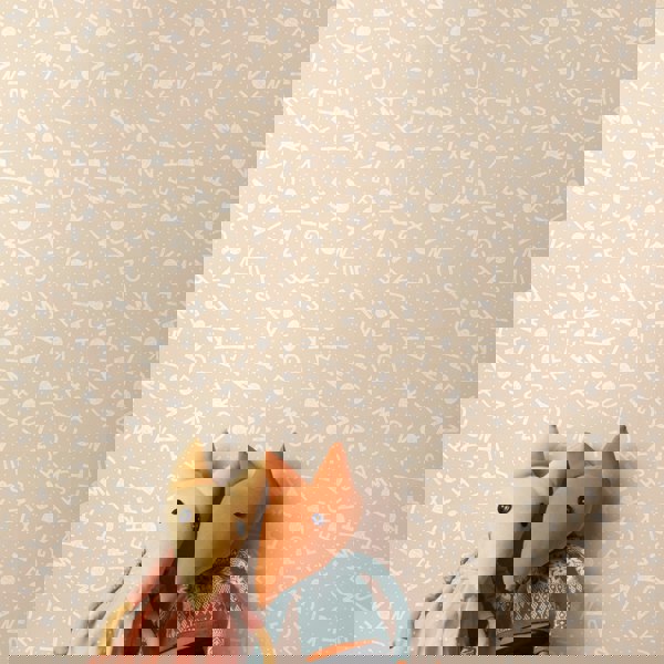 Hoopla Walls Alphabet Jumble - Linen 10m Wallpaper