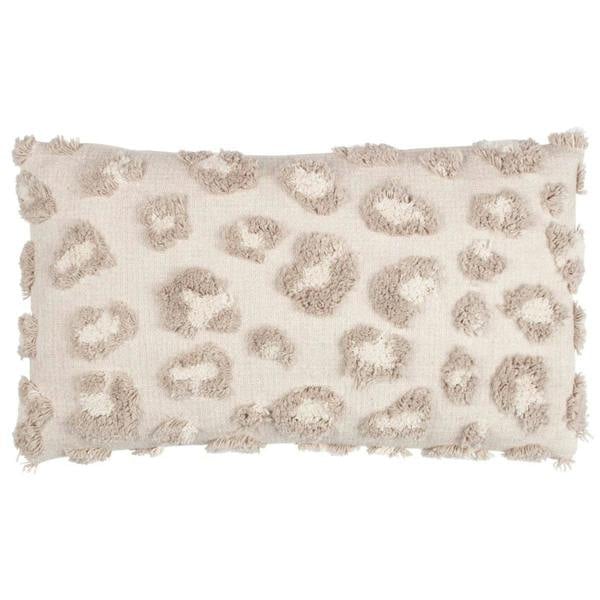 Furn Maeve Tufted Leopard Print Cushion Cover - Natural - 