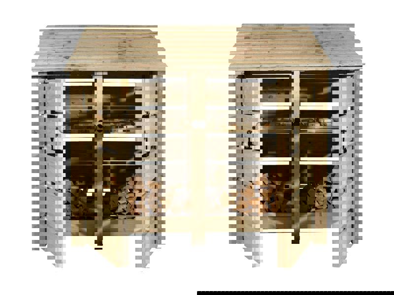 Arbor Garden Solutions Slatted Wooden Log Store with Door and Shelf W-146cm, H-126cm or 180cm, D-88cm