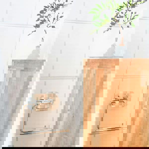 BESLAGSBODEN Polished Stainless Steel Toilet Roll Holder Self Adhesive Bathroom Wall Mounted