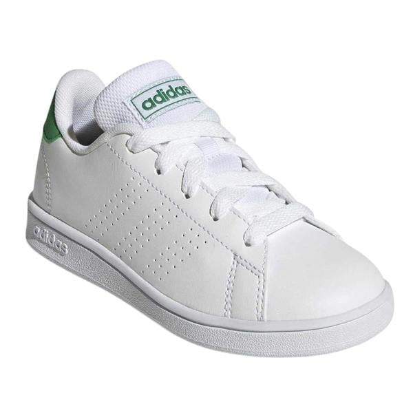 Adidas Childrens/Kids Advantage Flat Trainers - White/Green - 