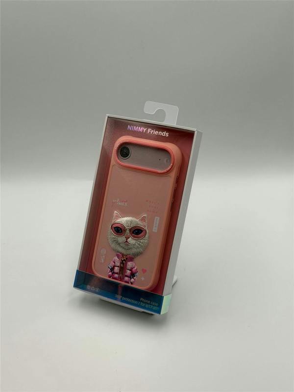 Nimmy Friends Nimmy Cool & Cute 2.0 White Rich & Beauty Cat Case with MagSafe for iPhone 17 Air 6.5" Pink - N-KMLL-IP17-AIR-04
