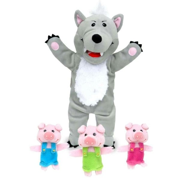 Fiesta Crafts Big Bad Wolf With 3 Little Pigs Hand Puppet