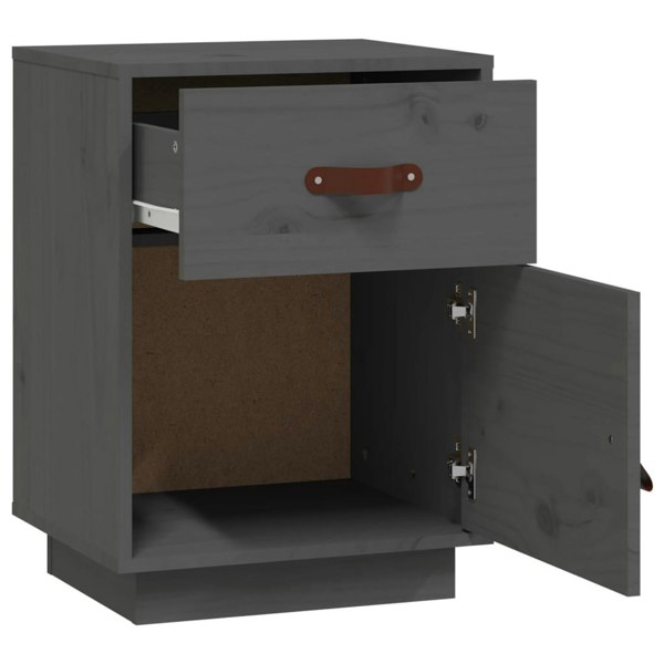 Berkfield Bedside Cabinets 2 pcs Grey 40x34x55 cm Solid Wood Pine