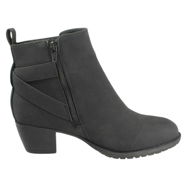Spot On Ladies Spot On Extra Wide Fit Zip Up Ankle Boots F51259