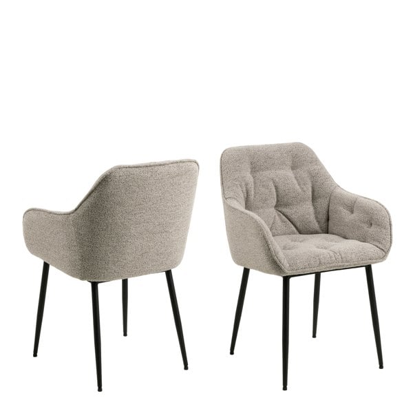 Furniture To Go Brooke Dining Chair with Armrest in Monza Beige Set of 2