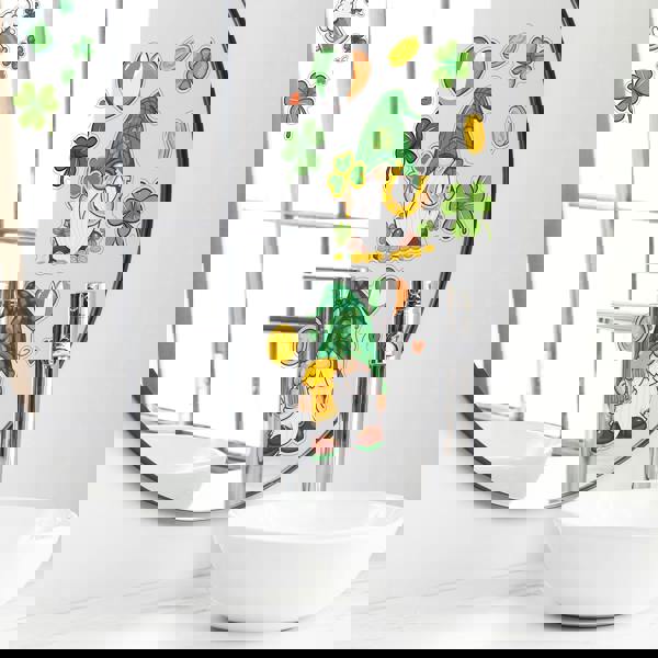 WALPLUS WSW6008 - St Patrick's Day Shamrock Gnomes Window Clings