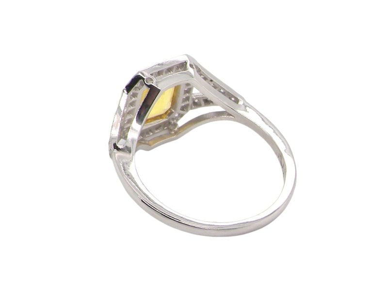 Vintage Tom A Yellow Sapphire and Diamond Cluster Ring