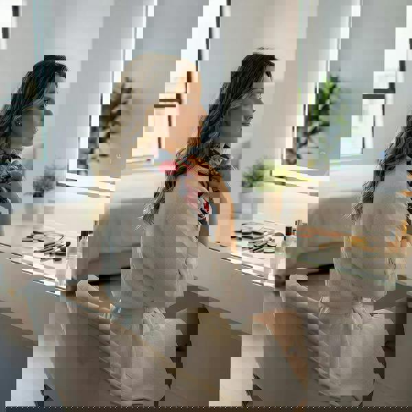 Anyyou Fashion Premium Satin Square Scarf – Navy Blue Pink 535 Silk-Feel Neckwrap for Women