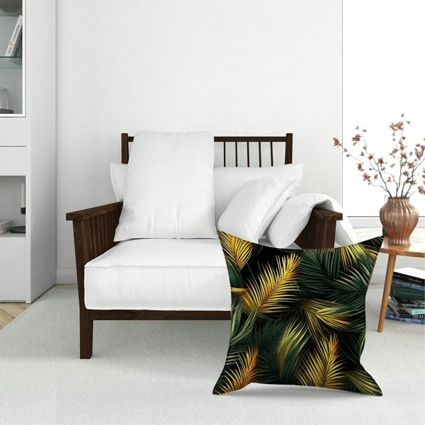 Warren Reed Golden Palm Leaves Floor Cushion