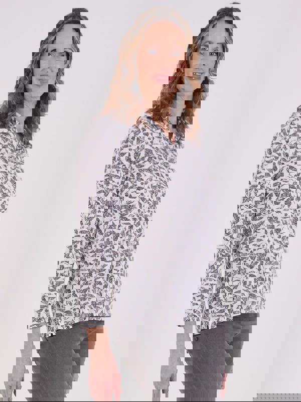 TIGI Etched Leaf Mock Shirt