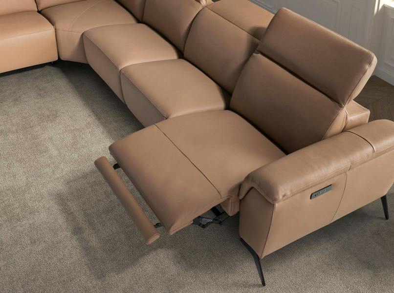 Angel Cerdá Modular corner recliner sofa in brown leather 6280/6281